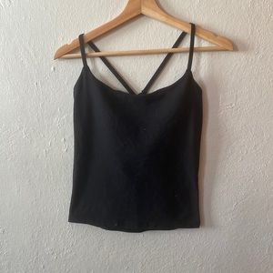 Strappy black yoga top